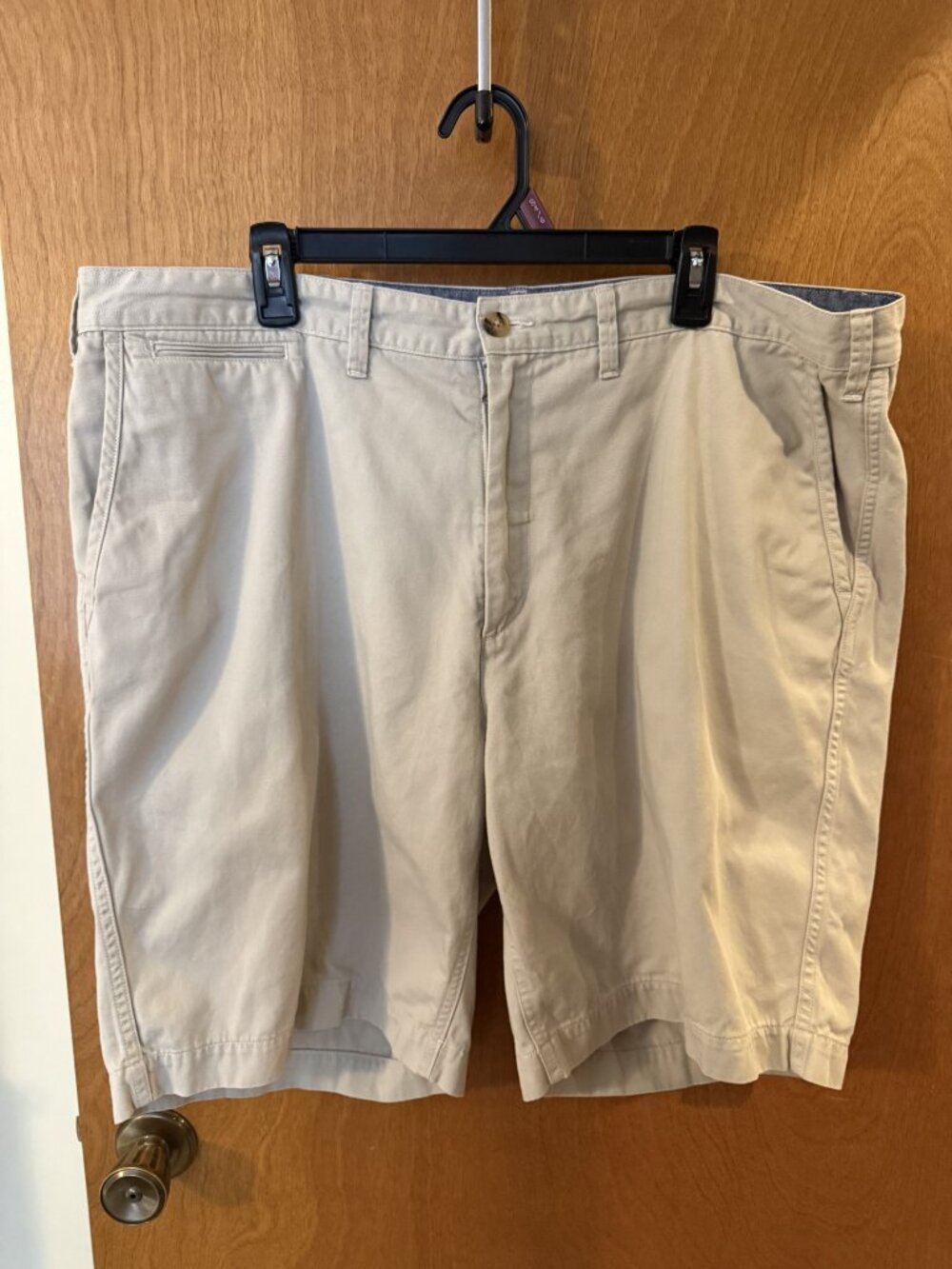 Polo Ralph Lauren Mens Classic Tan Khaki Chino Shorts Cotton Twill Flat Front 42 - Picture 2 of 13